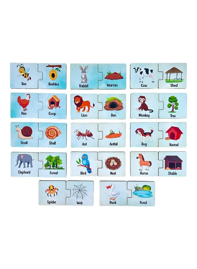 Kiddiwinks Winkslab:Animal and Their Homes Matching Puzzle Set for Kids - 14 Piece Educational Puzzles - Learning Toys for Fine Motor Skills & Cognitive Development - Perfect for Boys and Girls Age 3+ - Image 1